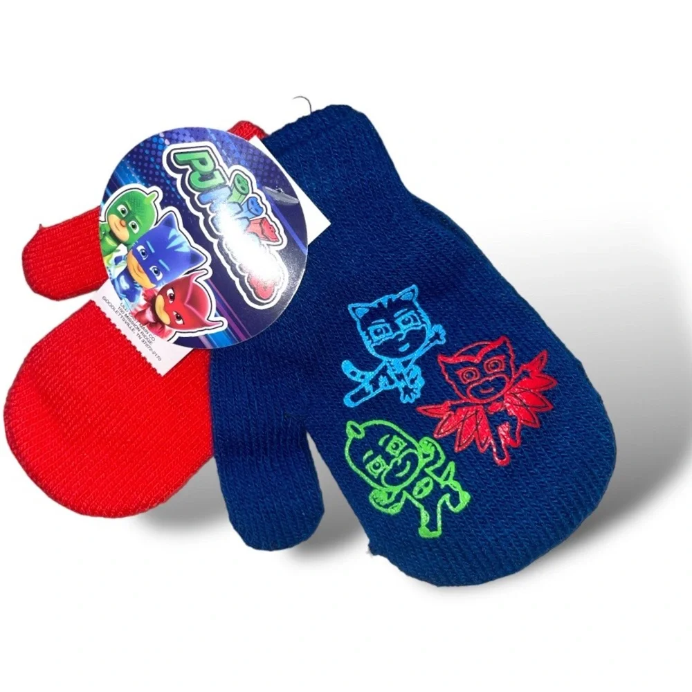 Nwt PJMASKS Gloves Kids Winter Gear Snow Hand Warmers Poppy 2 Pack red blue*